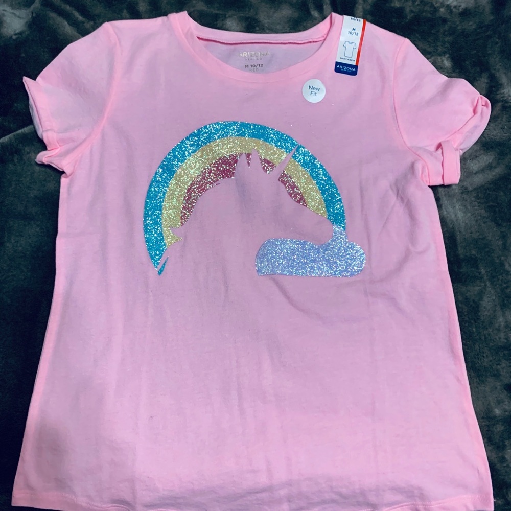 Arizona Jean Co Pink Rainbow Unicorn Tee